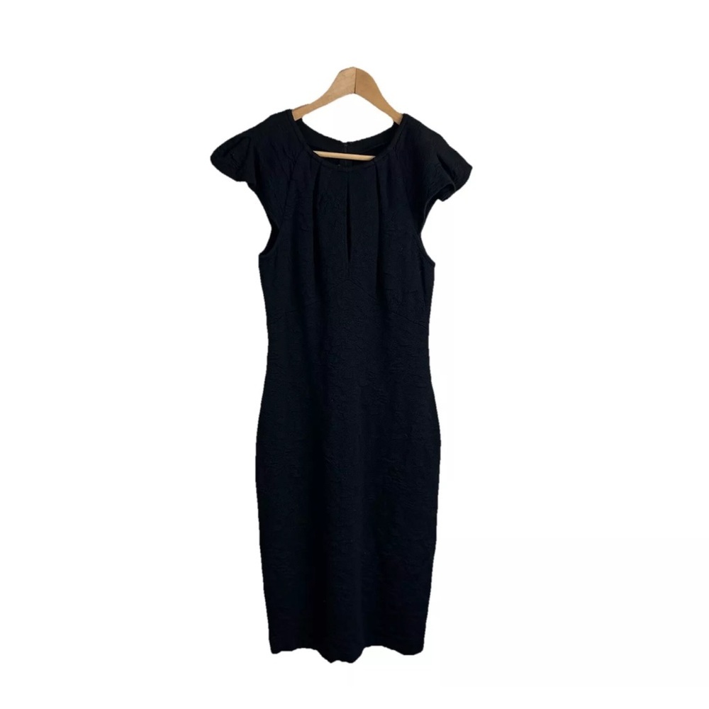 St. John Black Dress Knit Keyhole 2 4